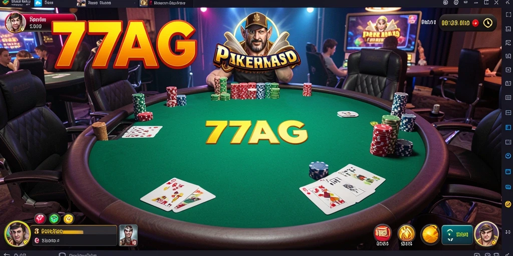 Tampilan gameplay poker yang seru dan menarik di 77AG.