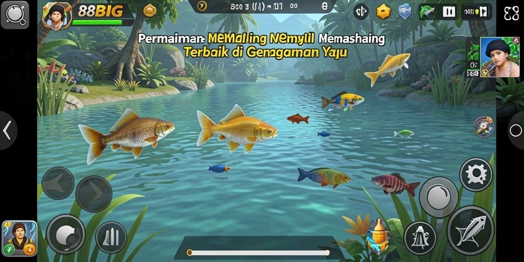 Gameplay 88BIG menampilkan aksi memancing yang seru dan menarik.