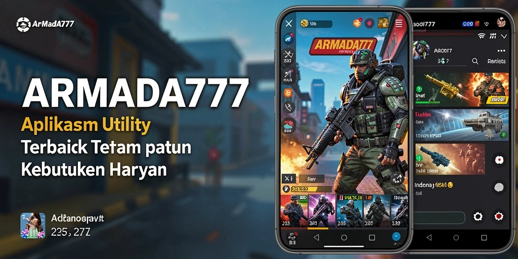 Tampilan utama ARMADA777 dengan berbagai fitur utility yang mudah diakses.