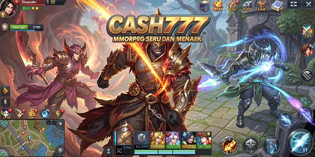 Tampilan gameplay seru dari CASH777 dalam dunia MMORPG.
