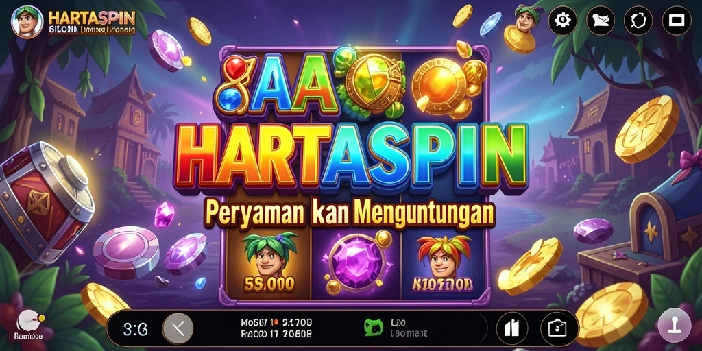 Tampilan gameplay HARTASPIN yang menarik dan penuh warna.