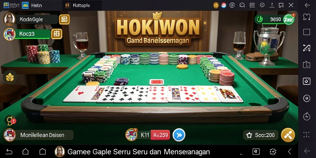 Tampilan gameplay HOKIWON yang seru dan menantang.