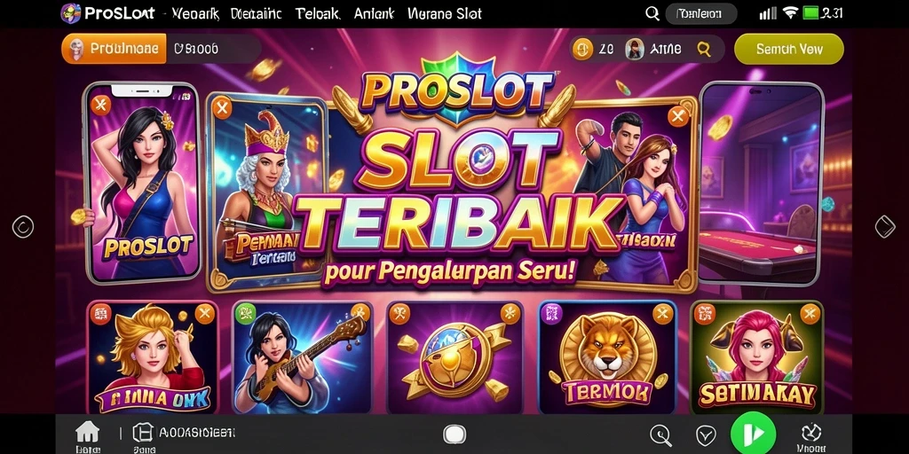 Screenshot utama PROSLOT menampilkan gameplay slot yang seru dan mendebarkan.