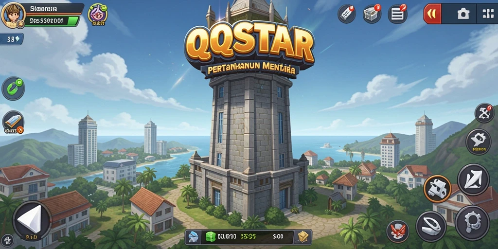 Tangkapan layar gameplay QQSTAR menampilkan seru dan menegangkan saat melindungi kerajaan.