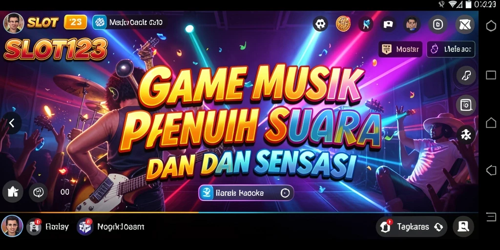 Tampilan gameplay SLOT123 dengan musik yang mengasyikkan.