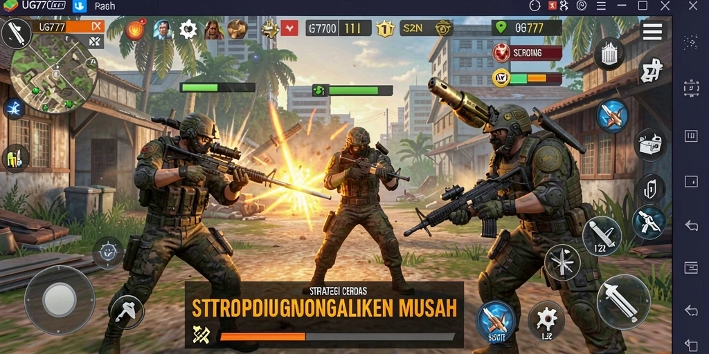 Gameplay UG777 menunjukkan strategi seru dan dinamis antara dua tim.