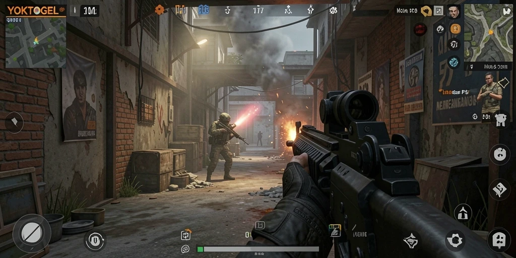 Tampilan menegangkan gameplay YOKTOGEL saat bertempur.
